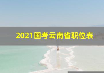 2021国考云南省职位表