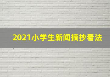 2021小学生新闻摘抄看法