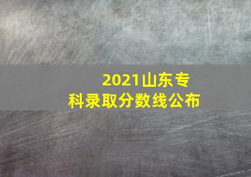 2021山东专科录取分数线公布