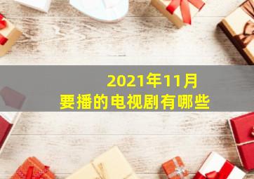 2021年11月要播的电视剧有哪些