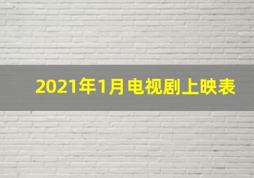 2021年1月电视剧上映表