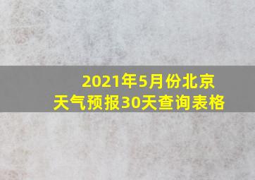 2021年5月份北京天气预报30天查询表格