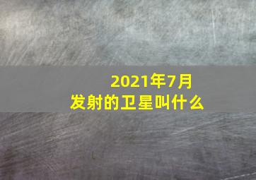 2021年7月发射的卫星叫什么