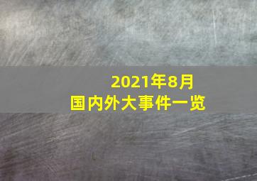 2021年8月国内外大事件一览