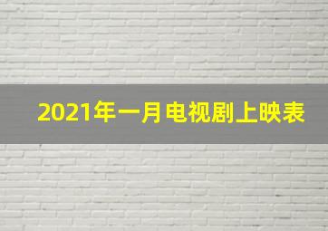 2021年一月电视剧上映表