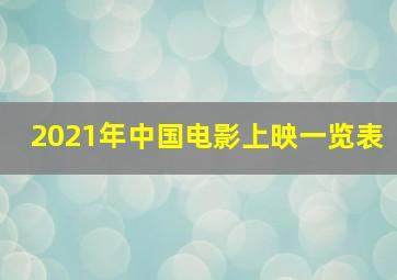 2021年中国电影上映一览表