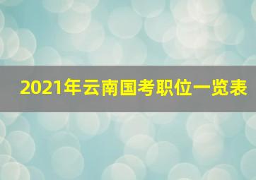 2021年云南国考职位一览表