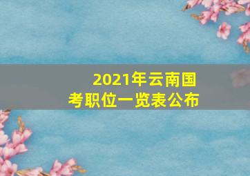 2021年云南国考职位一览表公布