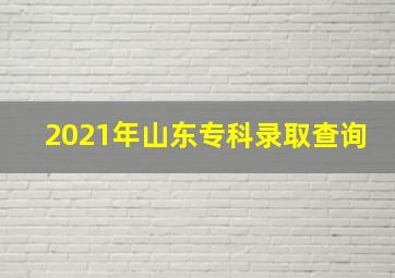 2021年山东专科录取查询