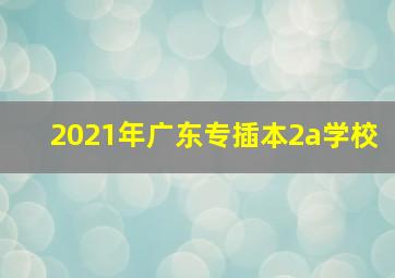 2021年广东专插本2a学校