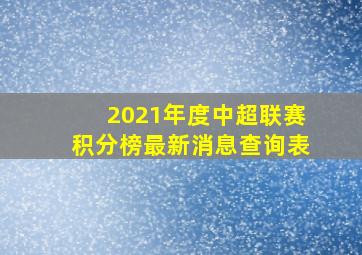 2021年度中超联赛积分榜最新消息查询表