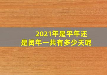 2021年是平年还是闰年一共有多少天呢