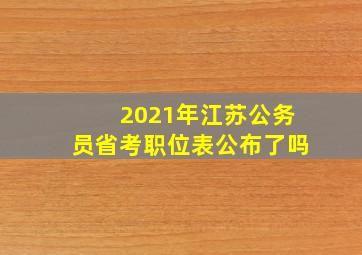 2021年江苏公务员省考职位表公布了吗