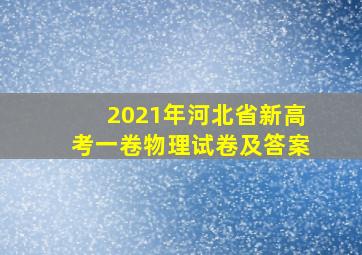 2021年河北省新高考一卷物理试卷及答案