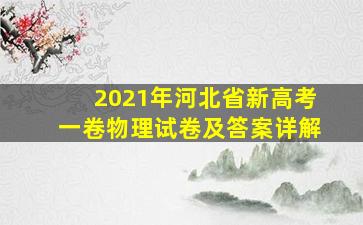 2021年河北省新高考一卷物理试卷及答案详解