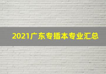 2021广东专插本专业汇总