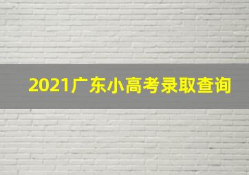 2021广东小高考录取查询