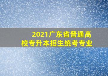 2021广东省普通高校专升本招生统考专业