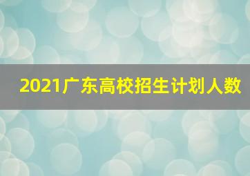 2021广东高校招生计划人数