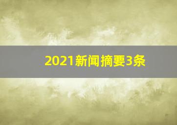 2021新闻摘要3条