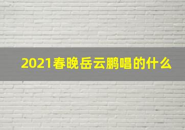 2021春晚岳云鹏唱的什么