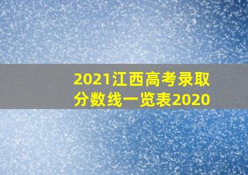 2021江西高考录取分数线一览表2020