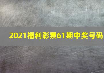 2021福利彩票61期中奖号码