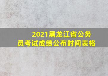 2021黑龙江省公务员考试成绩公布时间表格