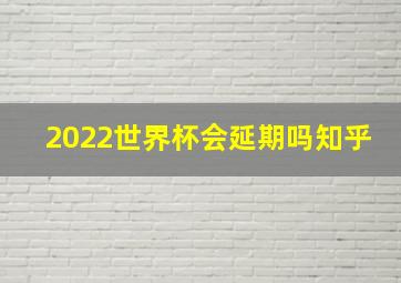 2022世界杯会延期吗知乎