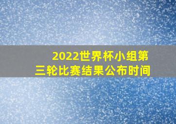 2022世界杯小组第三轮比赛结果公布时间