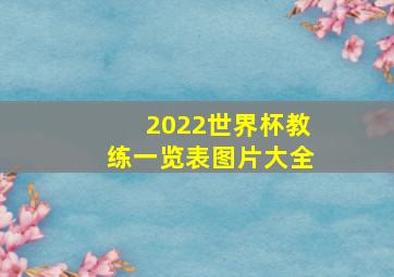 2022世界杯教练一览表图片大全