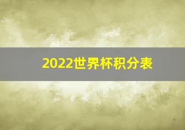 2022世界杯积分表