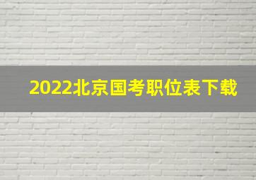 2022北京国考职位表下载