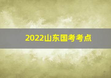 2022山东国考考点