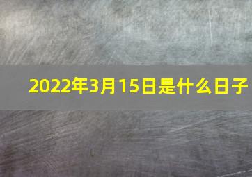 2022年3月15日是什么日子