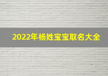 2022年杨姓宝宝取名大全