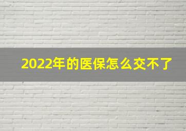 2022年的医保怎么交不了