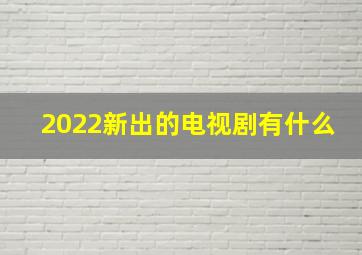 2022新出的电视剧有什么