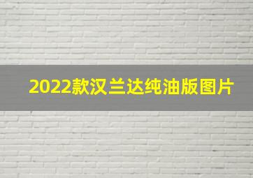 2022款汉兰达纯油版图片