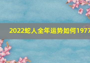 2022蛇人全年运势如何1977