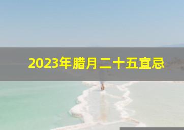 2023年腊月二十五宜忌