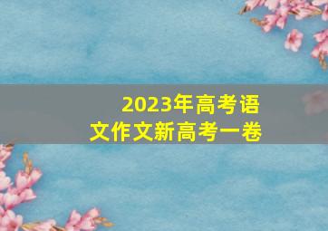 2023年高考语文作文新高考一卷