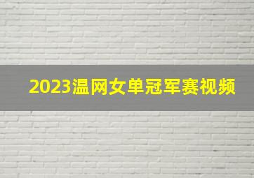 2023温网女单冠军赛视频