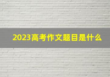 2023高考作文题目是什么