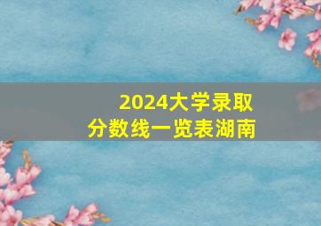 2024大学录取分数线一览表湖南