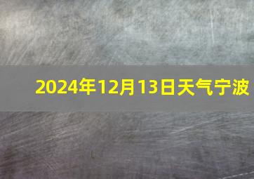 2024年12月13日天气宁波