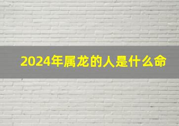 2024年属龙的人是什么命