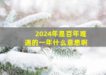 2024年是百年难遇的一年什么意思啊