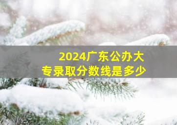 2024广东公办大专录取分数线是多少