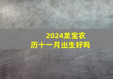 2024龙宝农历十一月出生好吗